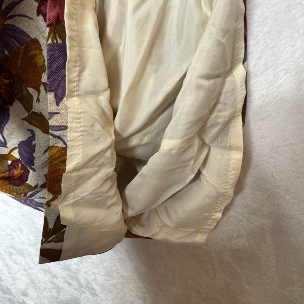 Vintage Deadstock Linen Blend Floral Midi Dress Grandma Cottage Forest Fairy - Picture 8 of 12
